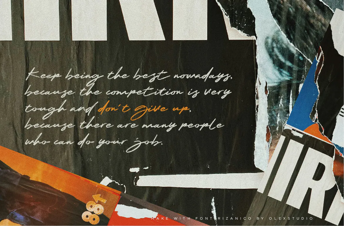 自然纹理的英文手写连体签名字体 - Rizanico-5 自然纹理的英文手写连体签名字体 - Rizanico