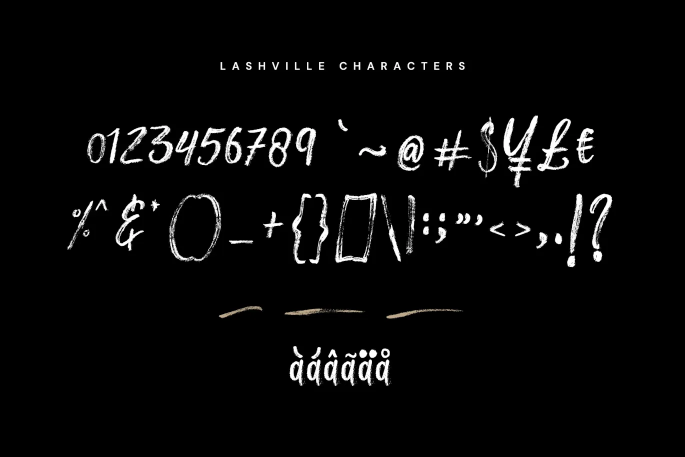 粗糙画笔的英文手写笔刷字体 - Lashville