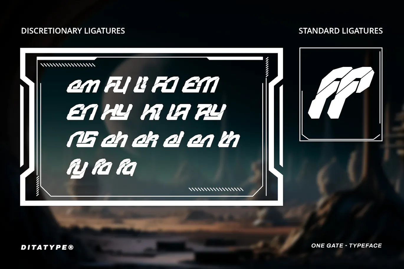 未来派美学的英文科技感装饰字体 - One Gate