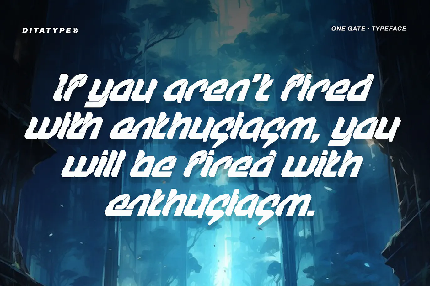 未来派美学的英文科技感装饰字体 - One Gate