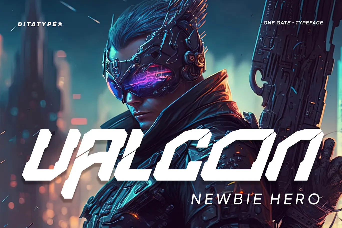 未来派美学的英文科技感装饰字体 - One Gate