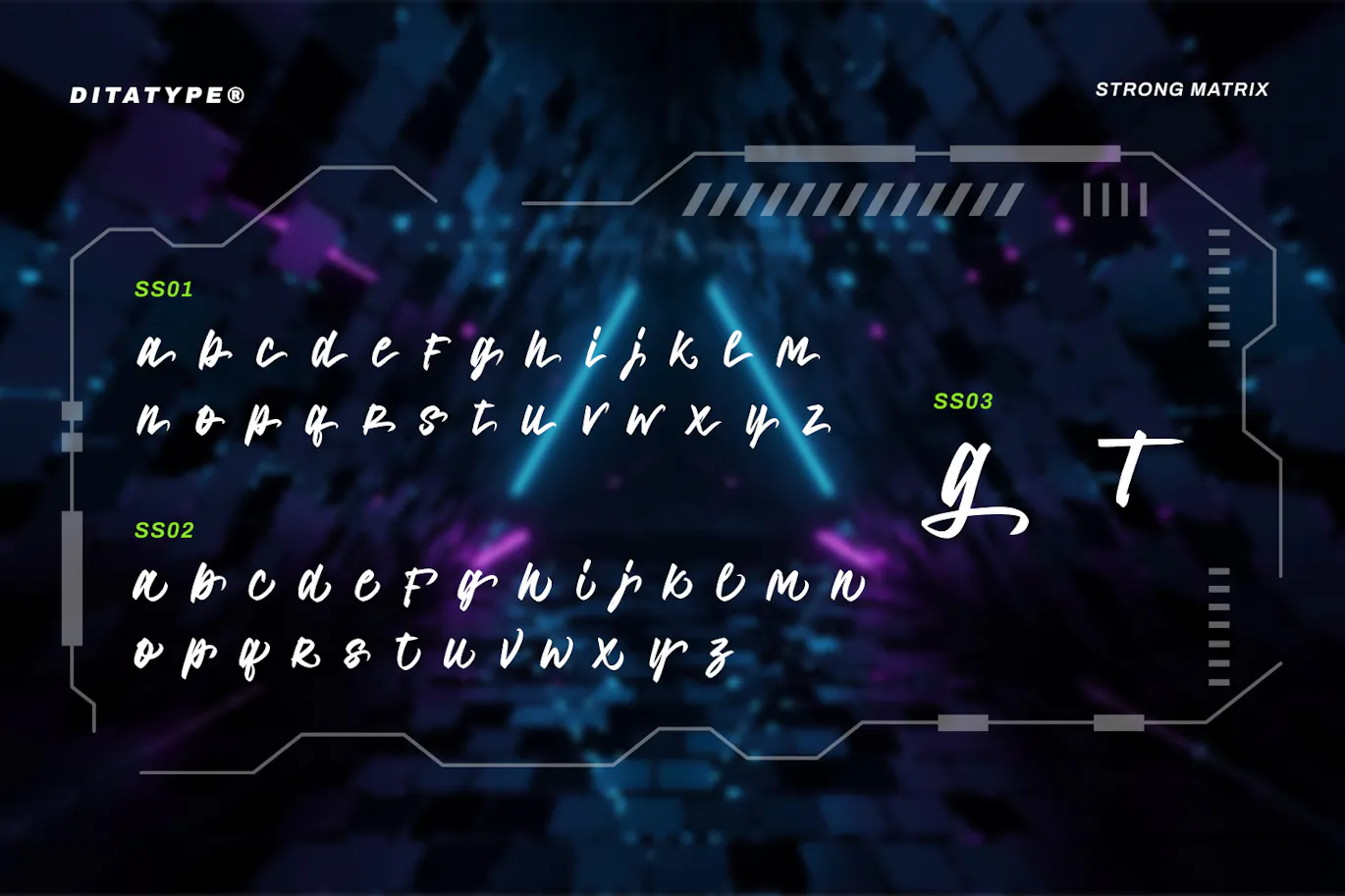 赛博朋克风的英文字体集合包 - Strong Matrix-5 赛博朋克风的英文字体集合包 - Strong Matrix