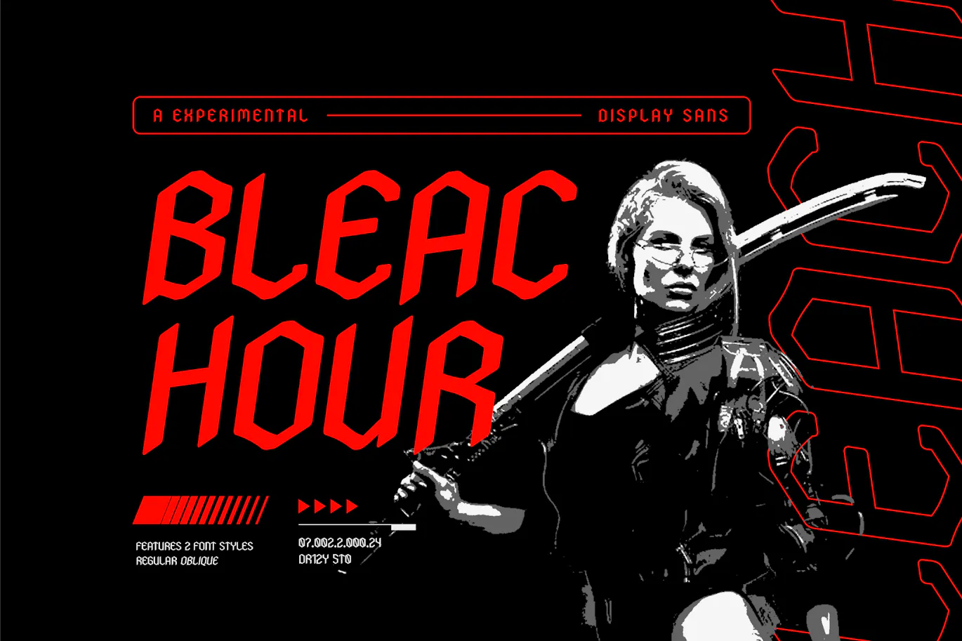 迷人且前卫的实验性英文标题字体 - Bleachour