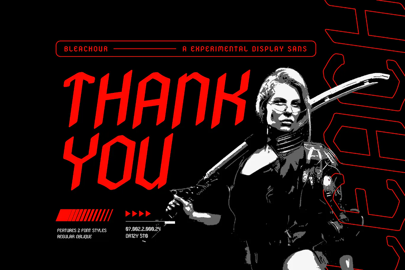 迷人且前卫的实验性英文标题字体 - Bleachour