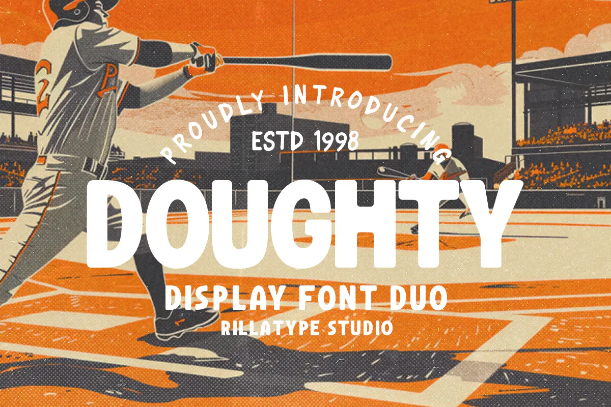 复古迷人的英文手写粗体字体 – Doughty