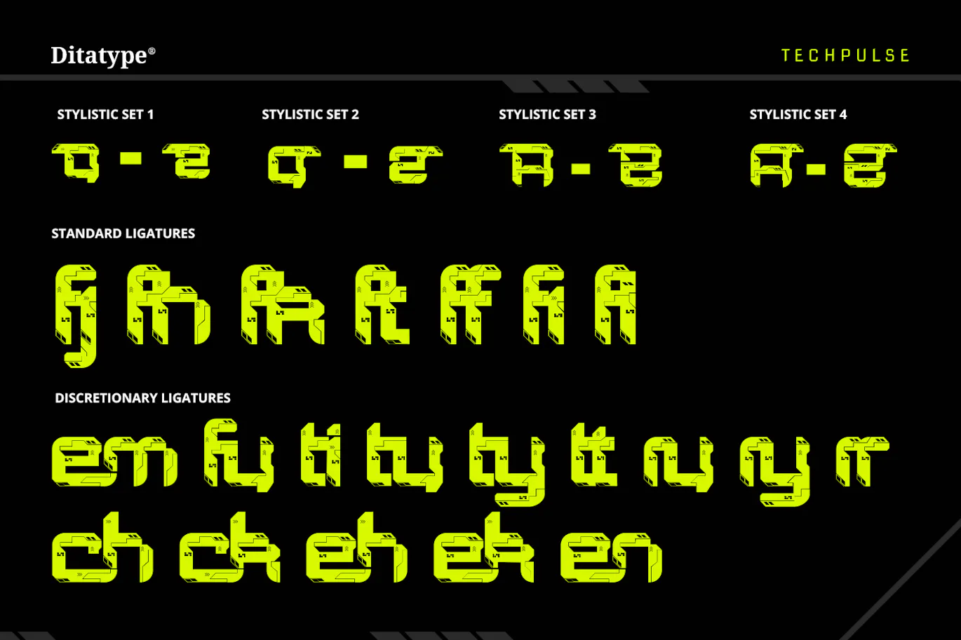 科技电路板图案的英文装饰字体 - Techpulse-6 科技电路板图案的英文装饰字体 - Techpulse