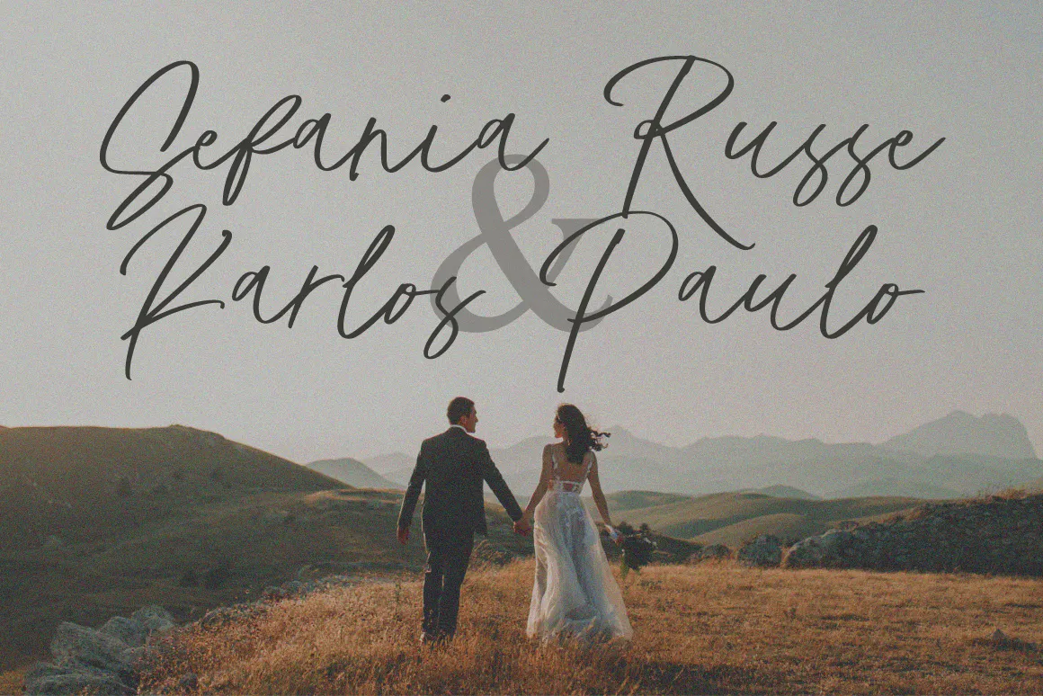 时尚优雅的英文手写签名字体 - Mafisty