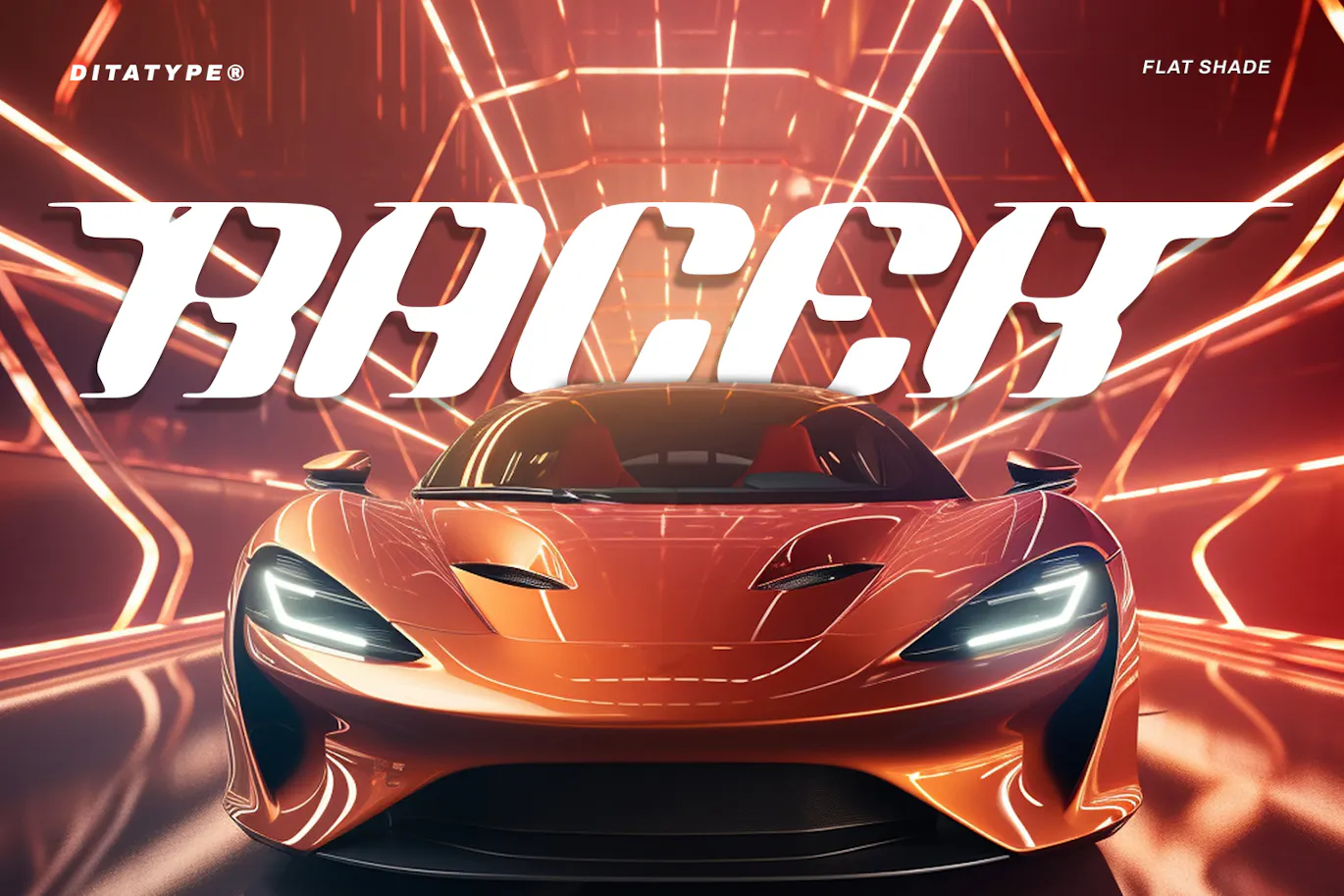现代迷人独特设计的英文装饰字体 - Flat Shade