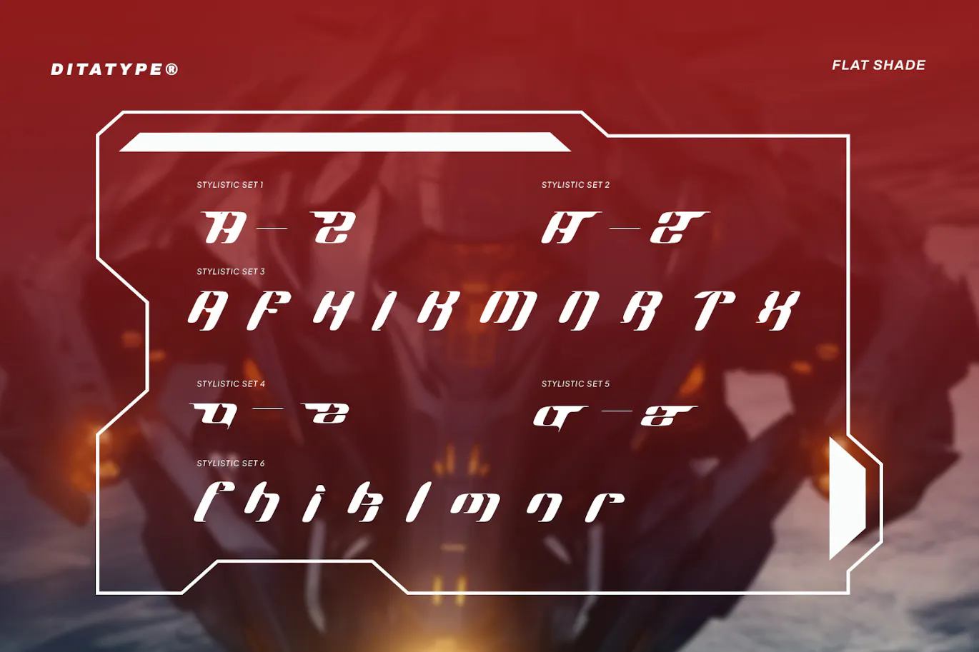 现代迷人独特设计的英文装饰字体 - Flat Shade