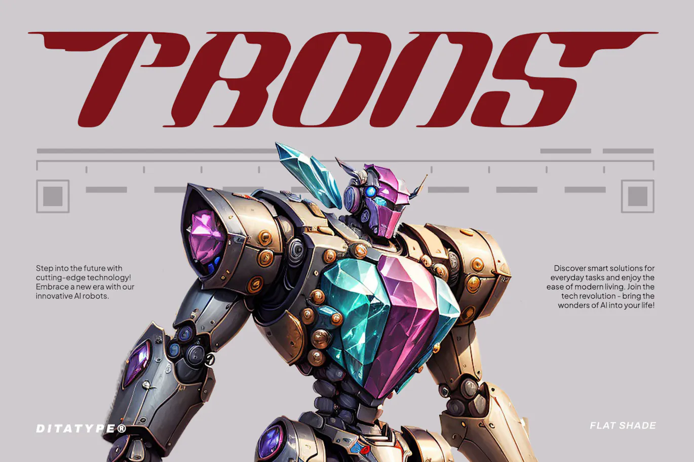 现代迷人独特设计的英文装饰字体 - Flat Shade