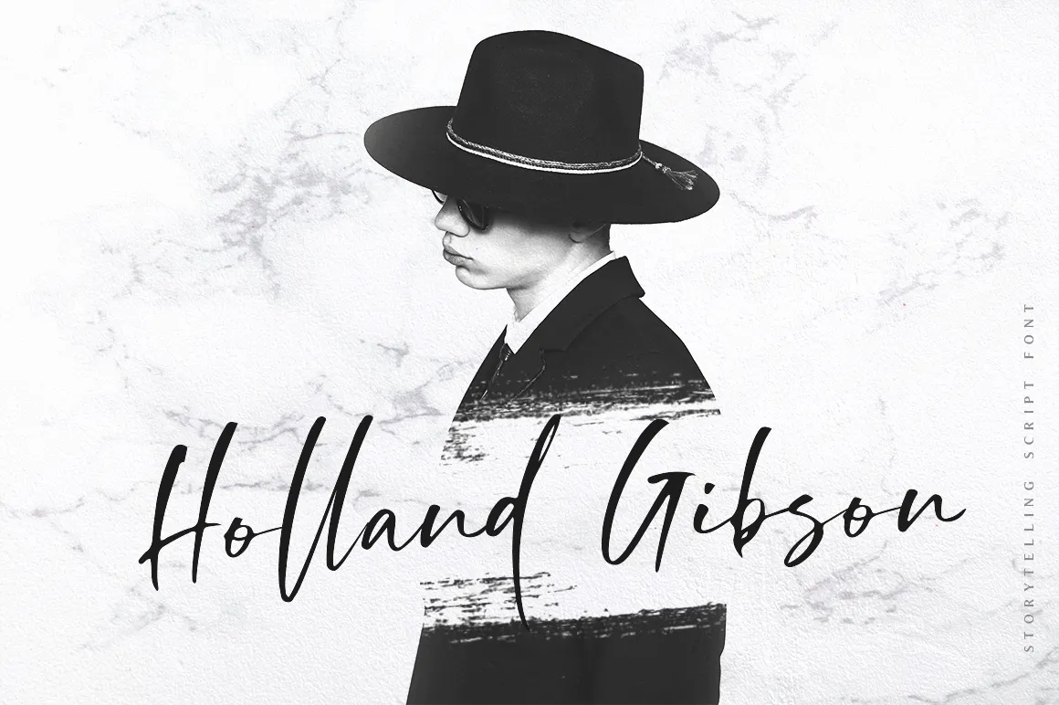 海报设计英文手写书法奢华字体_Storytelling