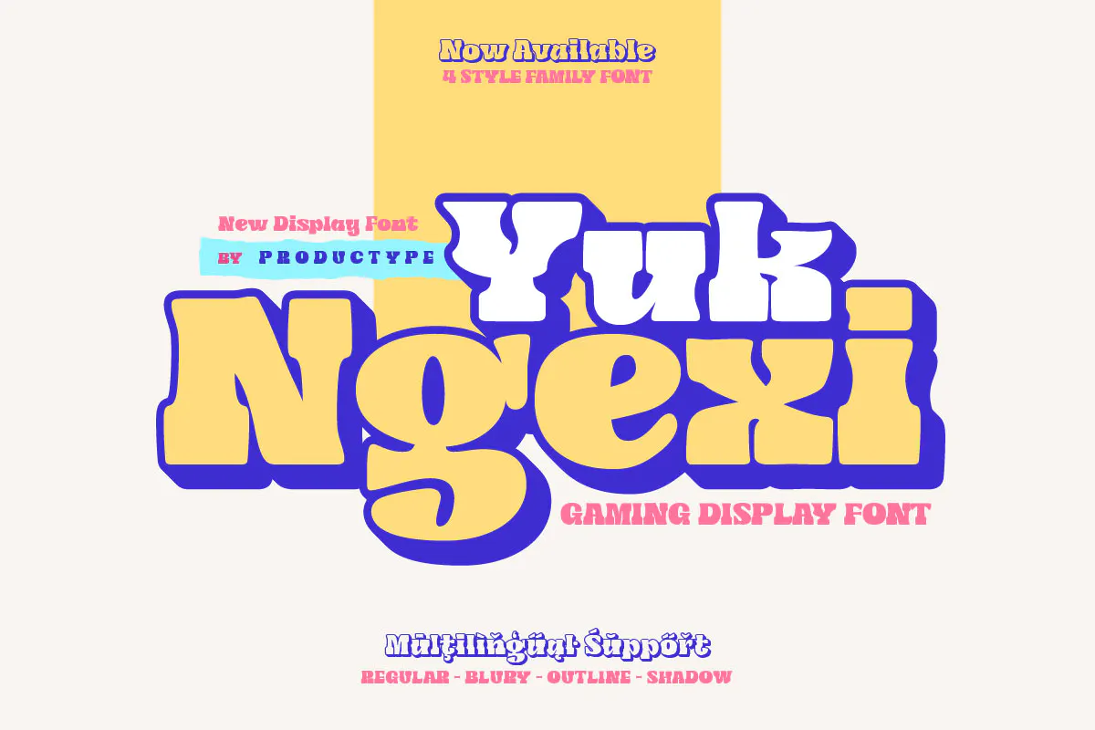 游戏风格的英文装饰字体 - Yuk Ngexi