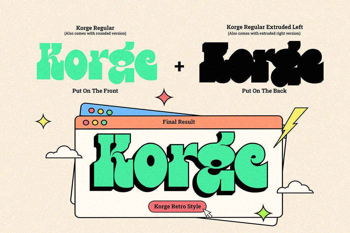 适用于logo标志的英文粗体slab衬线字体 - Korge-8 适用于logo标志的英文粗体slab衬线字体 - Korge