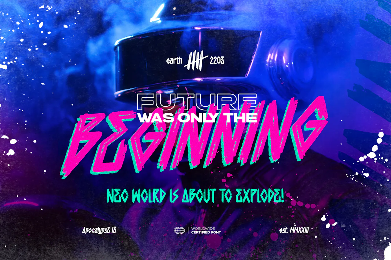 《启示录13》赛博朋克画笔英文字体 – Apocalypse 13