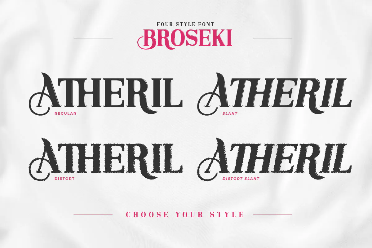 优雅奢华商品海报设计英文衬线字体 - Broseki Serif Display Font