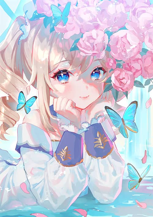 粉毛小狐狸 博衣小夜璃 原神 芭芭拉 今日P站美图推荐