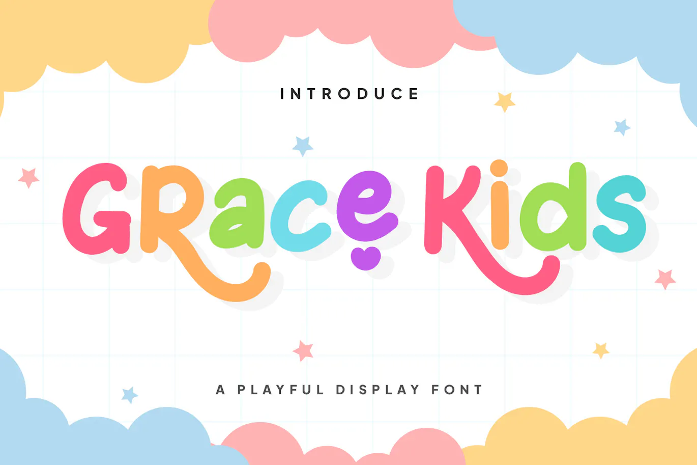 欢快而俏皮的装饰字体 – Grace Kids – Playful Display Font