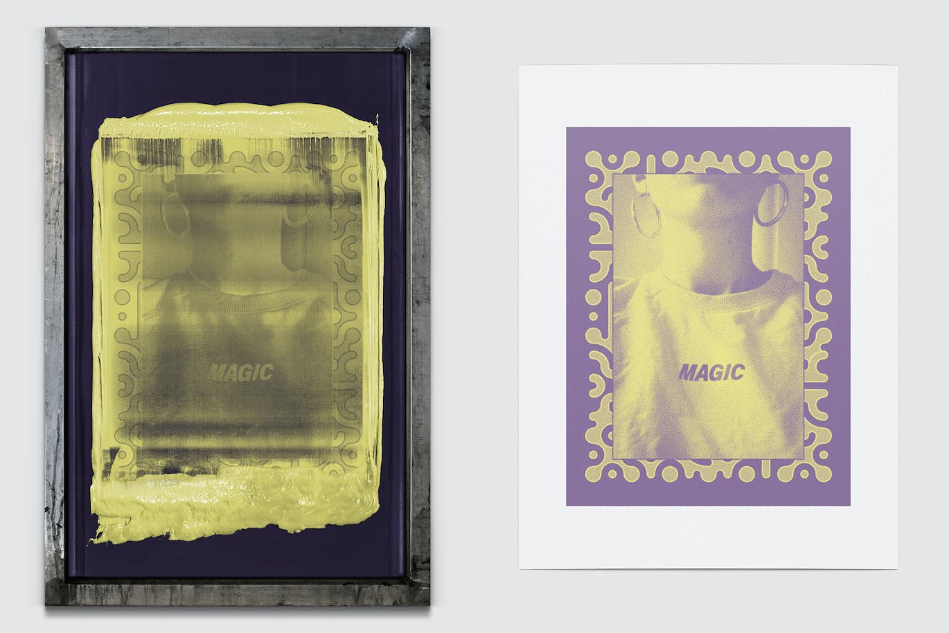 丝网印刷效果PSD模板 Silkscreen Print – Photoshop Effect