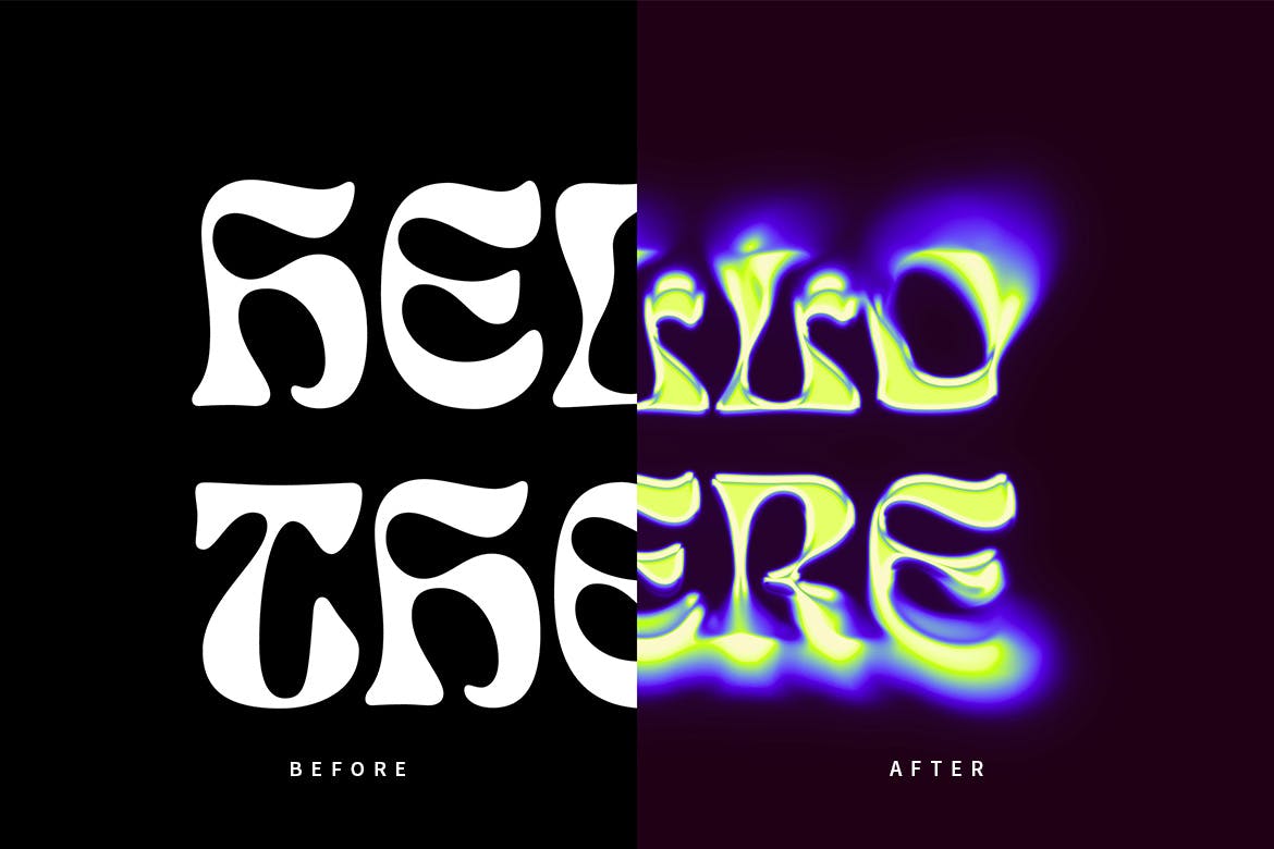 绿紫色镀铬金属溶解效果PS字体效果 Green and Purple Dissolving Chrome PSD Text Effect-2 绿紫色镀铬金属溶解效果PS字体效果 Green and Purple Dissolving Chrome PSD Text Effect