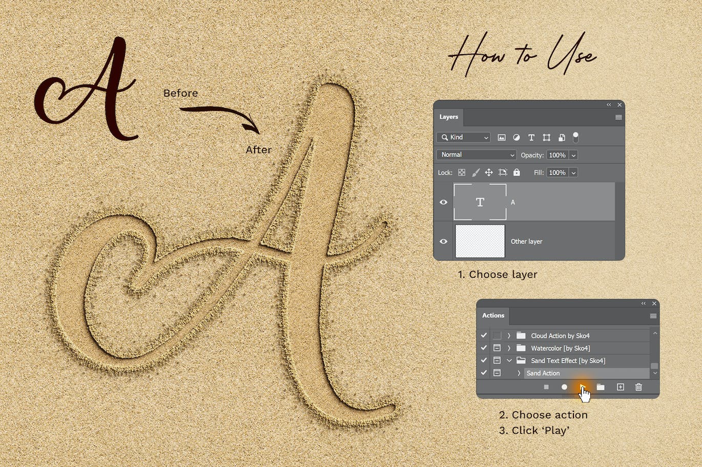 沙画效果Photoshop动作 Sand Effect Photoshop Action-6 沙画效果Photoshop动作 Sand Effect Photoshop Action