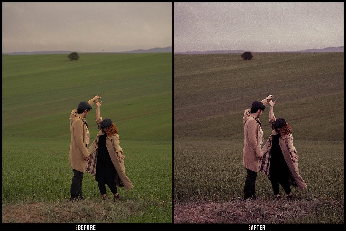 颗粒感复古照片效果LR预设 Grainy Vintage – Desktop and Mobile Presets