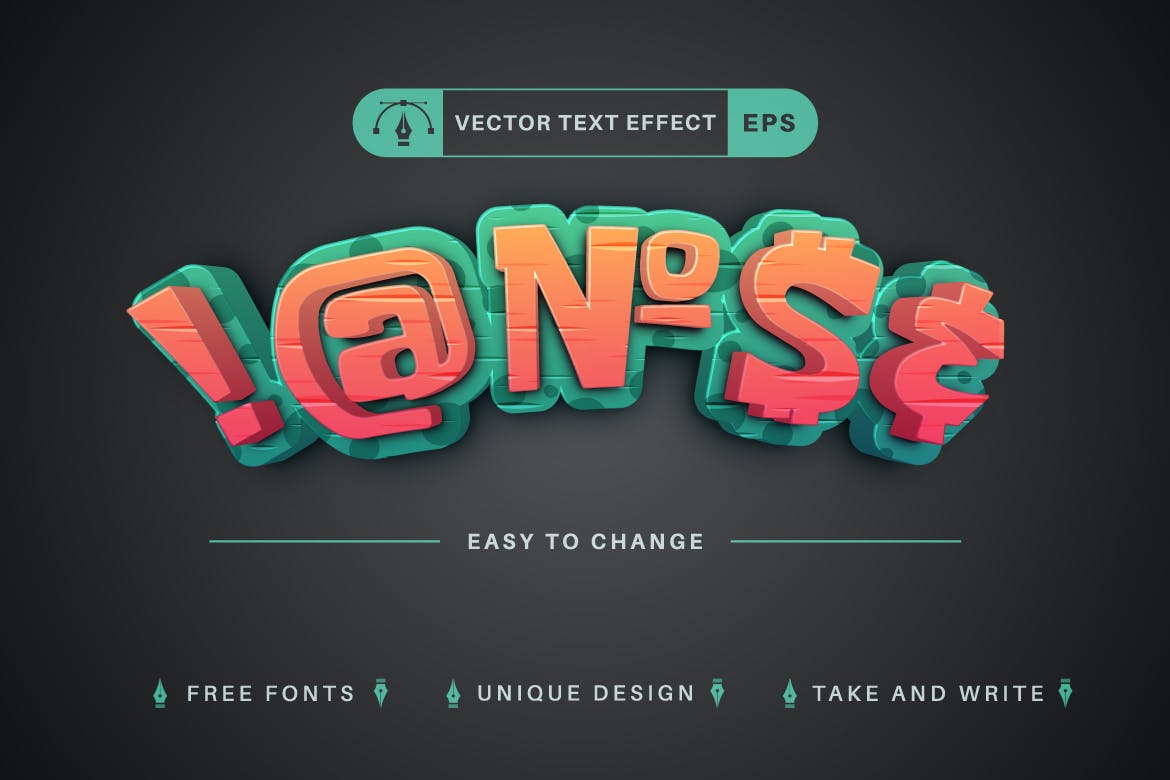 3D 鬼屋创意文本效果AI字体样式 3D Zombie – Editable Text Effect, Font Style