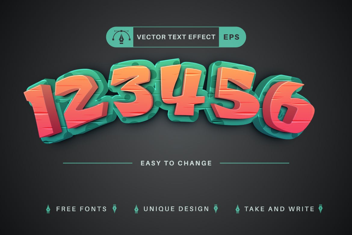 3D 鬼屋创意文本效果AI字体样式 3D Zombie – Editable Text Effect, Font Style