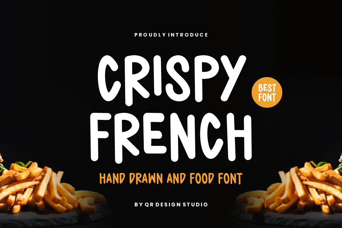 手绘风食品海报装饰字体 Crispy French – Hand Drawn & Food Font