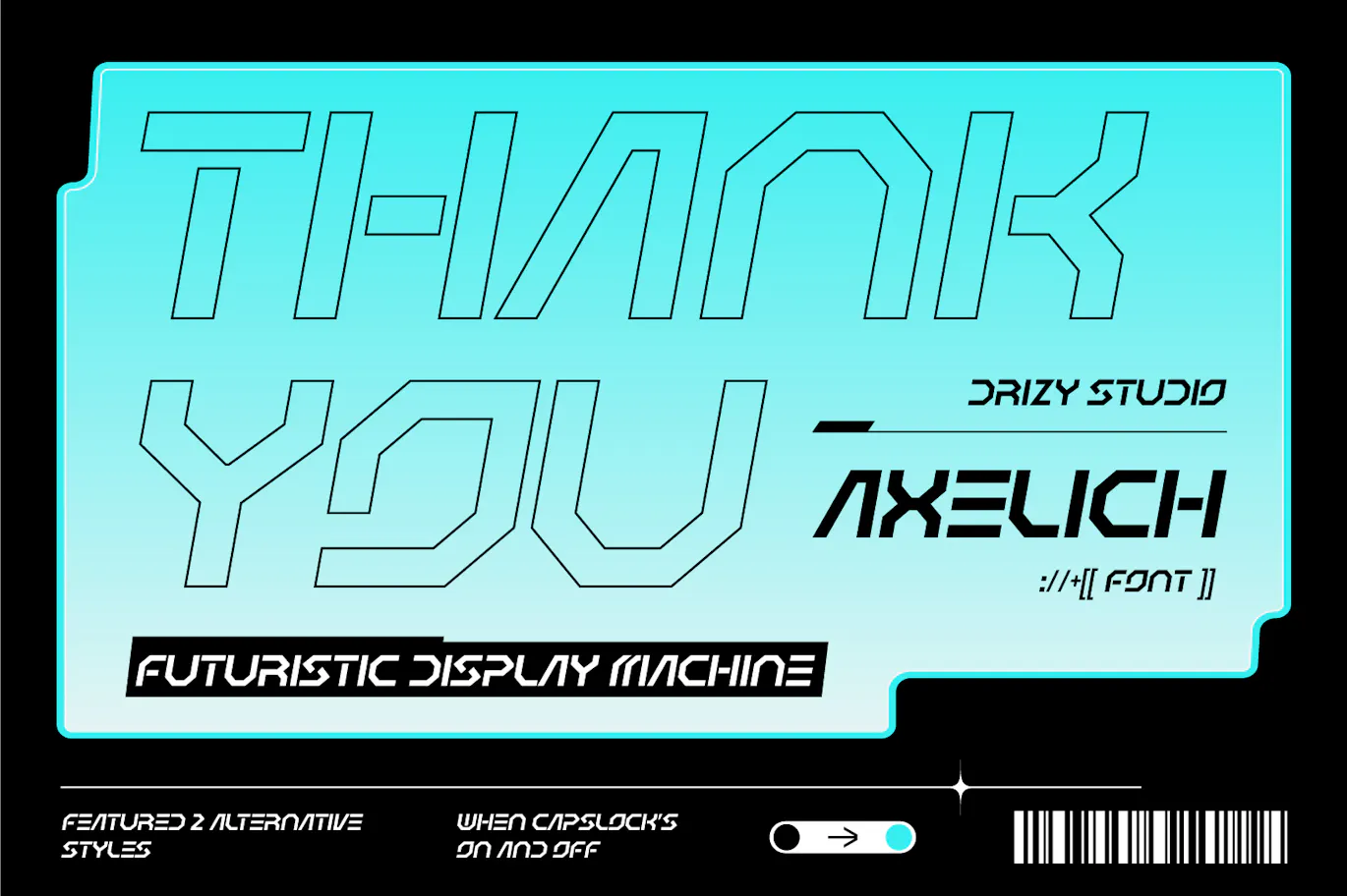 未来派科幻机甲风格的英文无衬线装饰字体 - Axelich