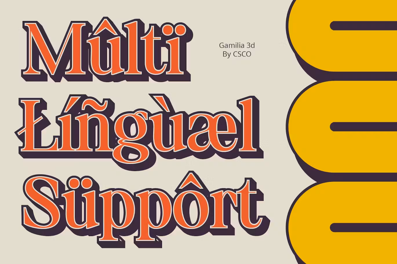 迷人衬线美学的英文3d分层字体 - Gamilia 3D