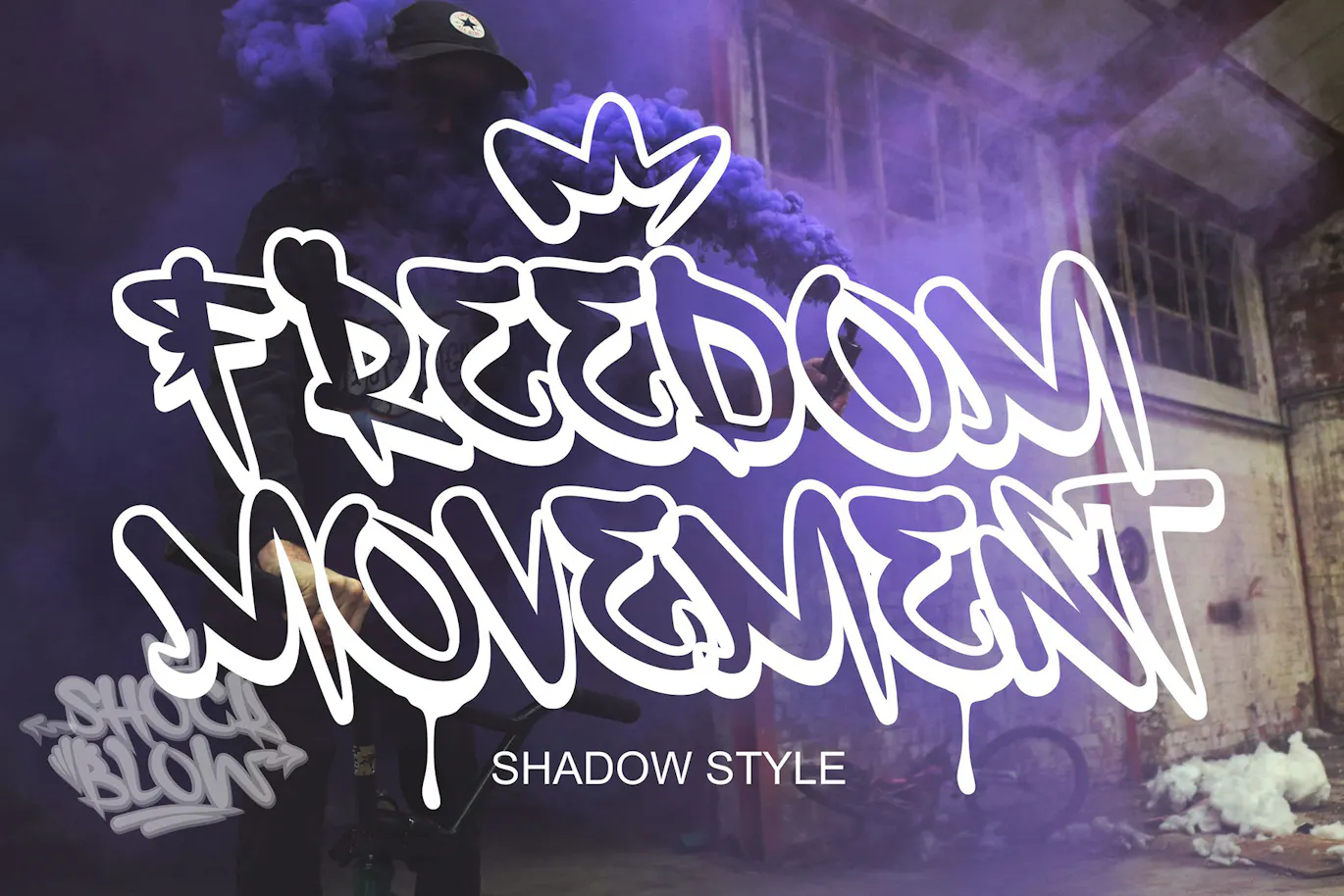 充满活力的英文街头涂鸦分层字体 - Shock Blow第6张-皮玩部落 充满活力的英文街头涂鸦分层字体 - Shock Blow