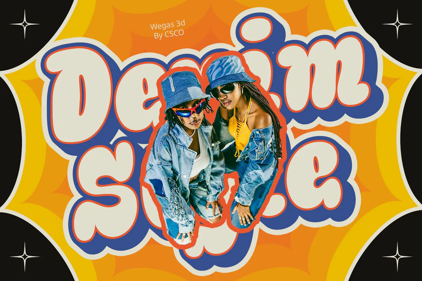 异想天开泡泡风格的英文3d分层字体 - Wegas 3D