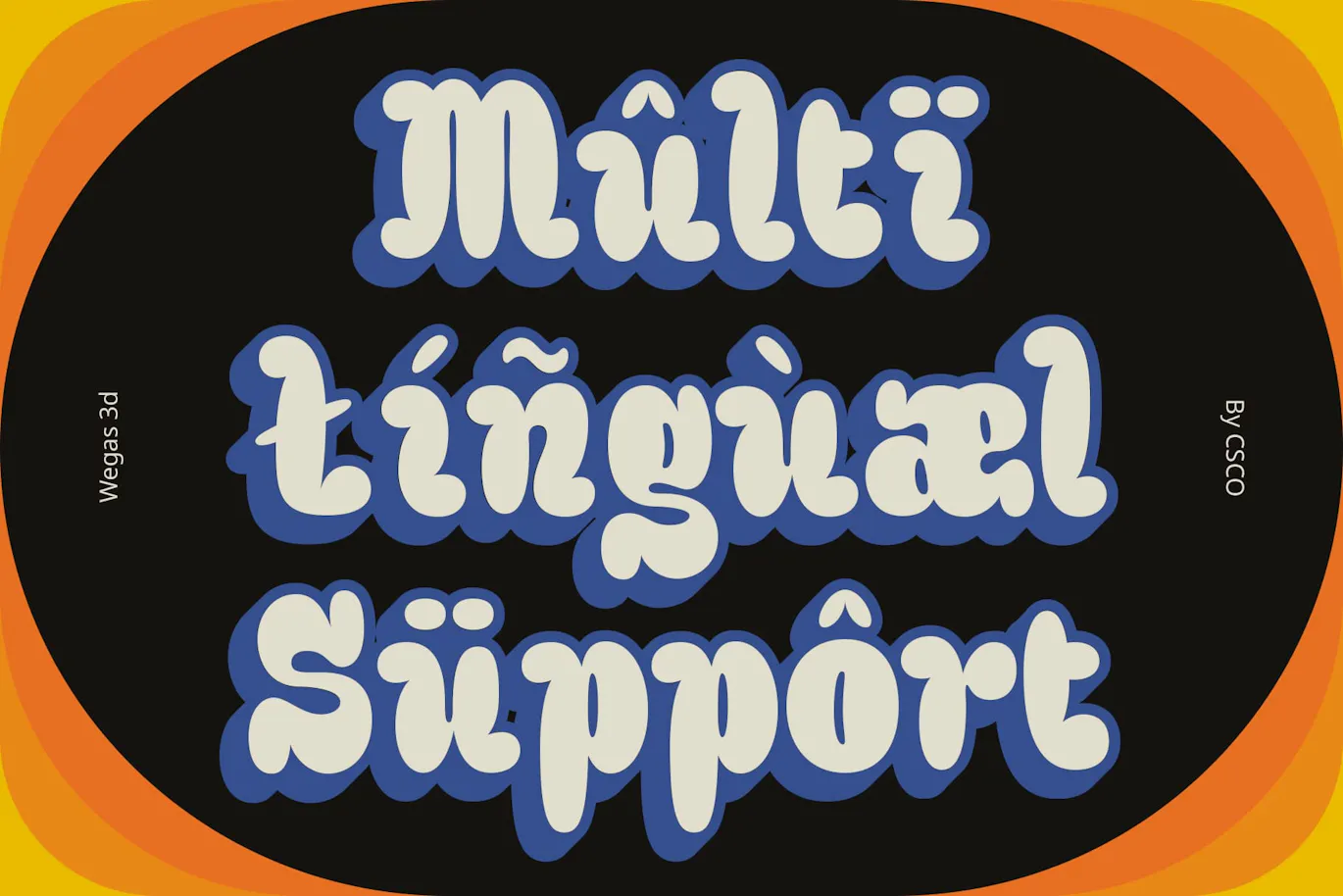 异想天开泡泡风格的英文3d分层字体 - Wegas 3D