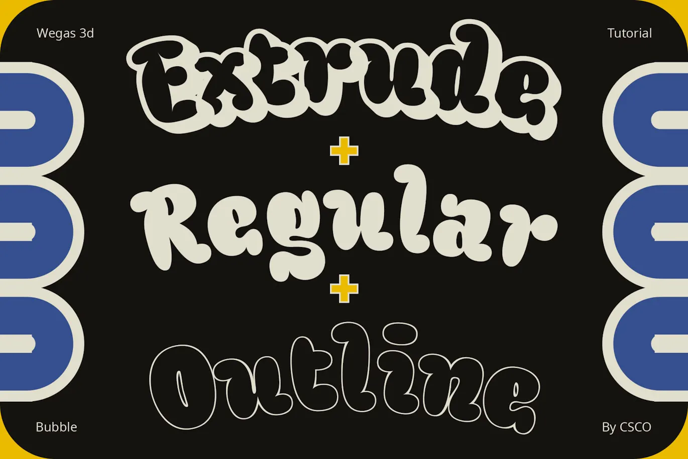 异想天开泡泡风格的英文3d分层字体 - Wegas 3D