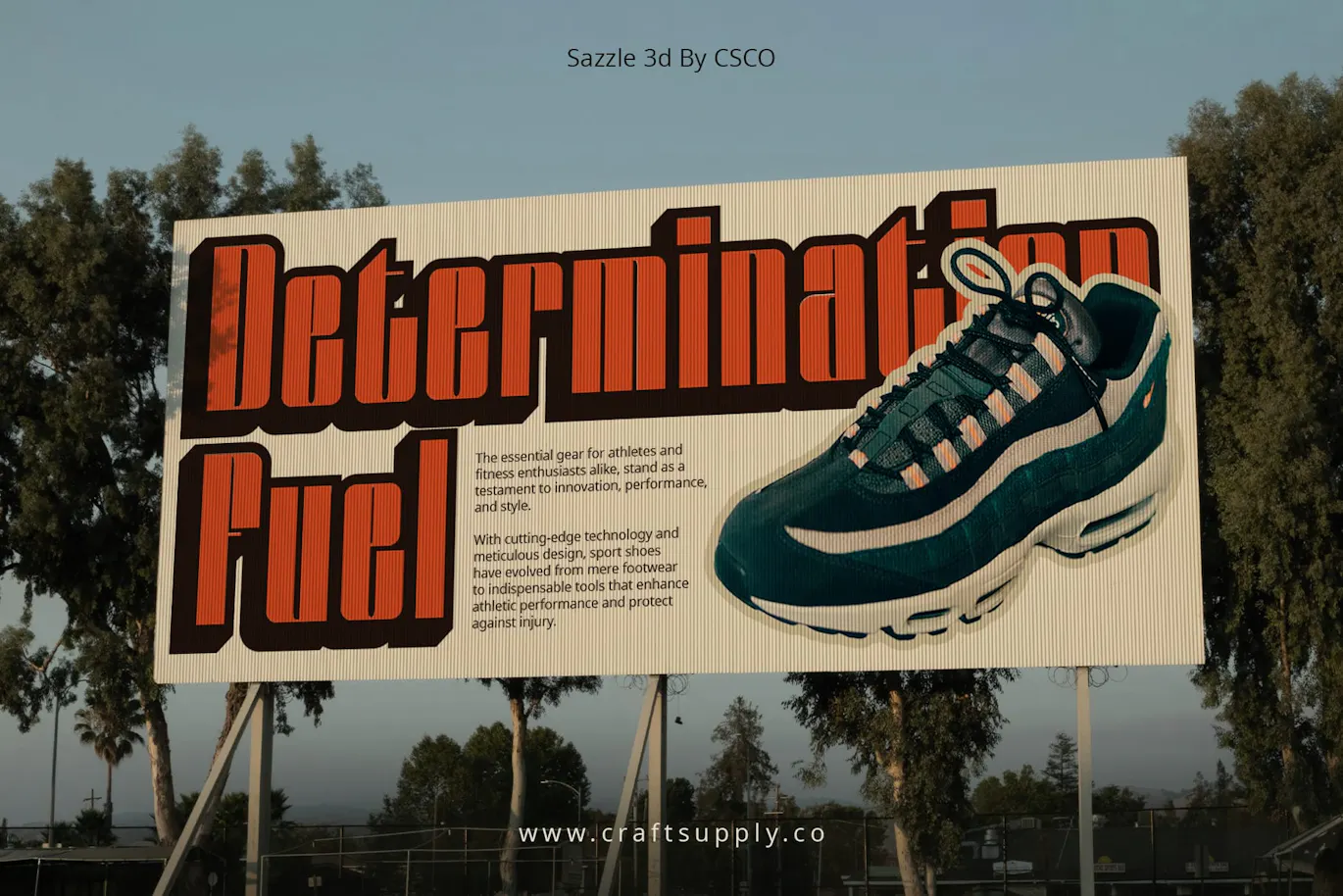 3d复古时髦粗体拉伸的英文装饰字体 - Sazzle 3D