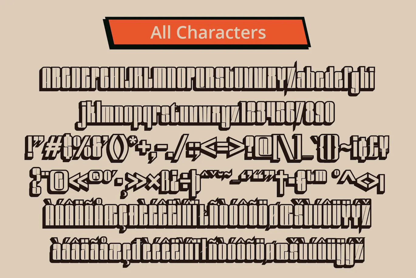 3d复古时髦粗体拉伸的英文装饰字体 - Sazzle 3D
