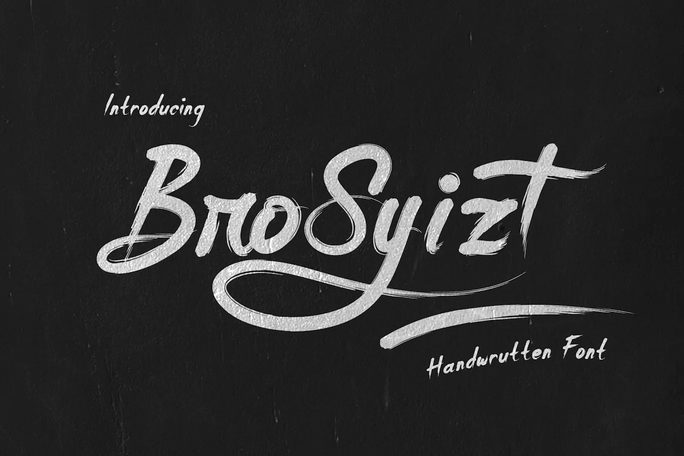 独特手绘粗糙纹理的英文笔刷字体 – BroSyizt