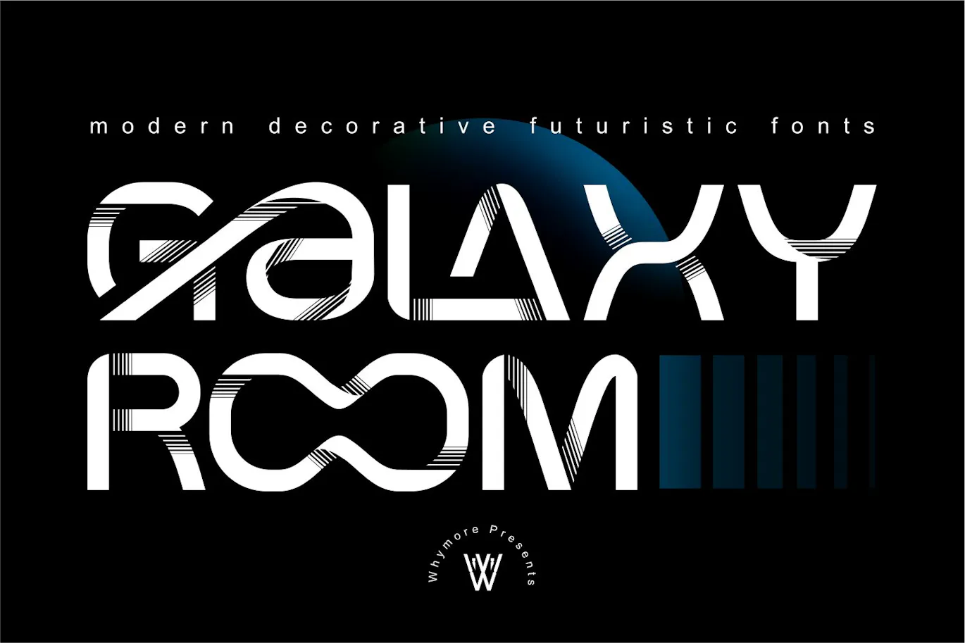 未来派主题的英文无衬线装饰字体 – Galaxy Room