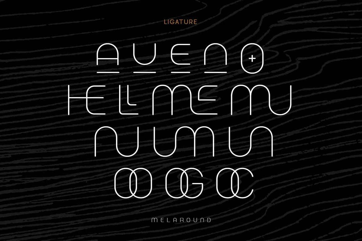 简约线条的英文无衬线装饰字体 - Melaround第11张-皮玩部落 简约线条的英文无衬线装饰字体 - Melaround