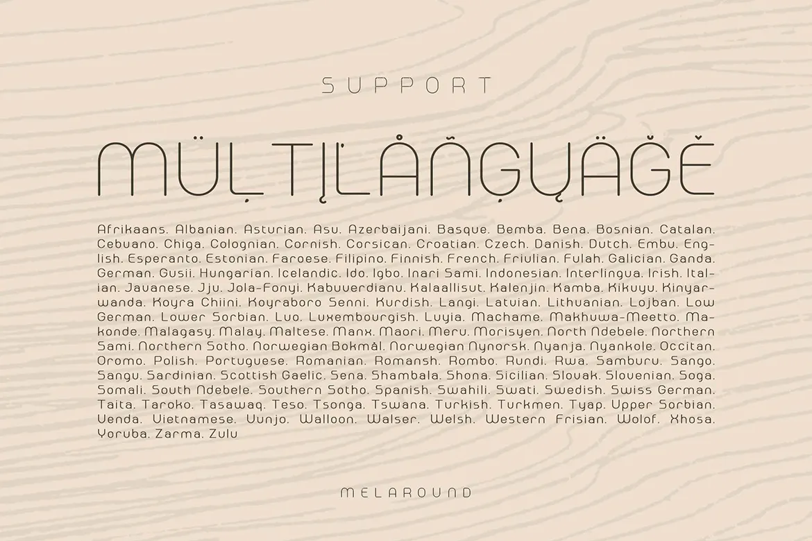 简约线条的英文无衬线装饰字体 - Melaround第8张-皮玩部落 简约线条的英文无衬线装饰字体 - Melaround