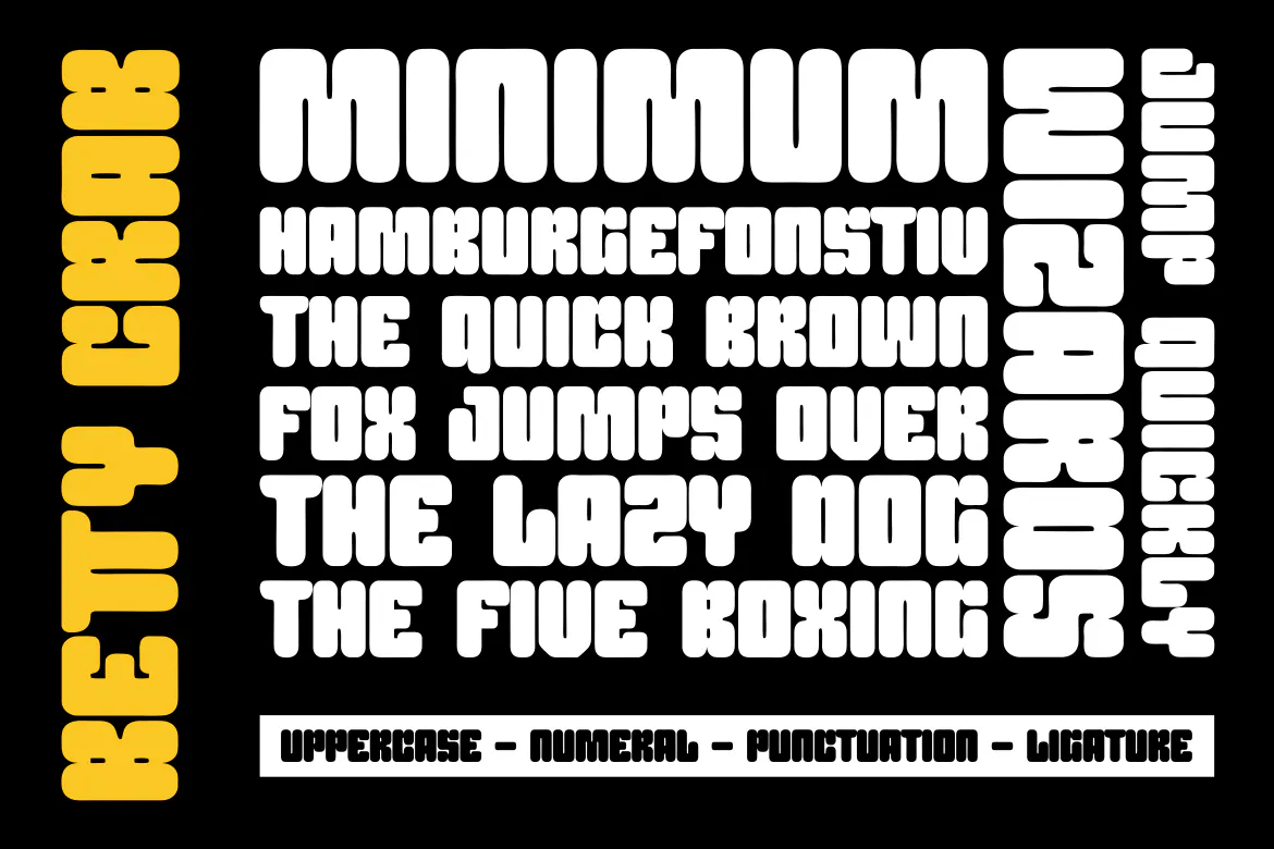 俏皮大胆的英文粗体圆体装饰字体 - Betty Crab