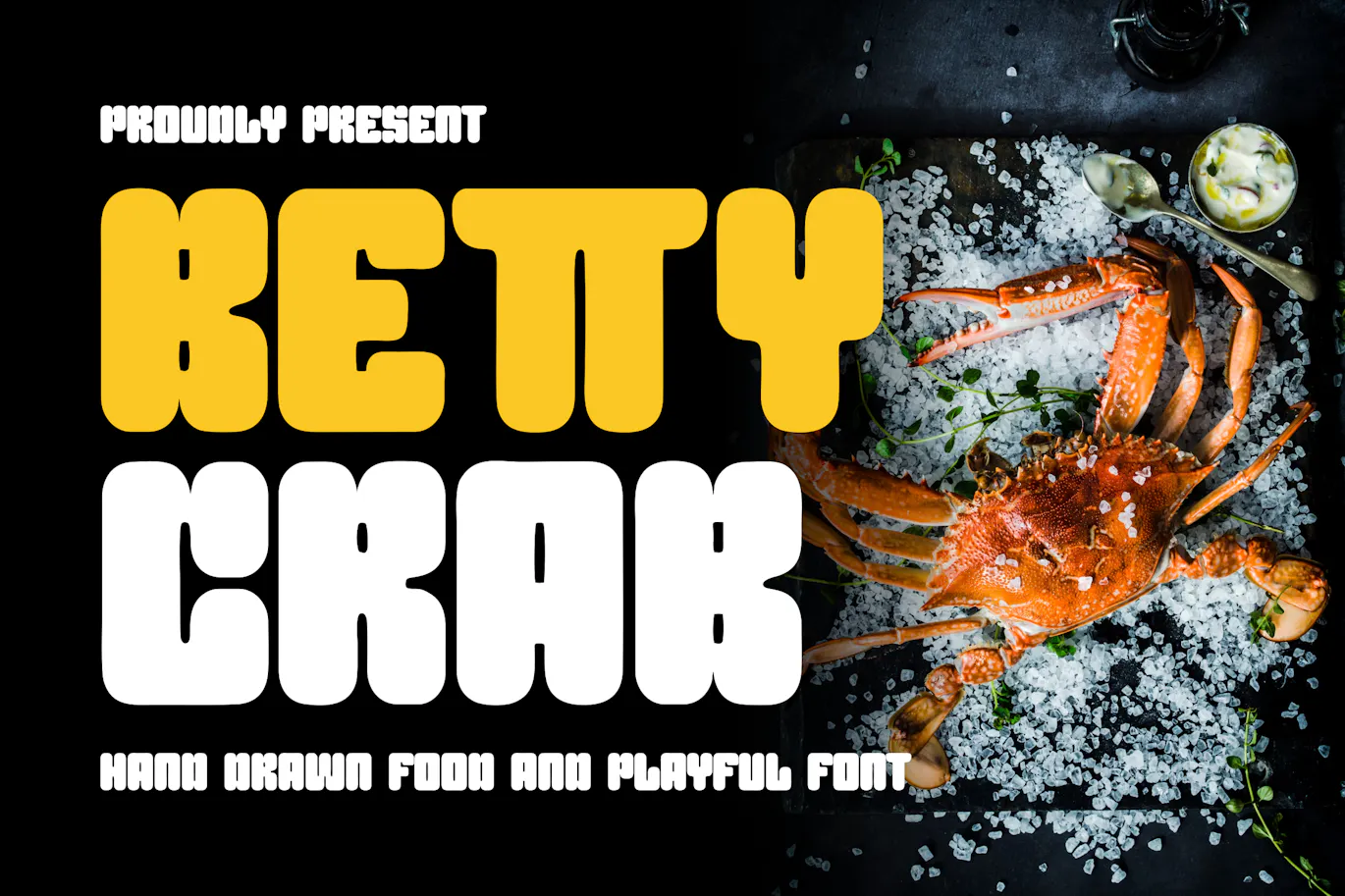 俏皮大胆的英文粗体圆体装饰字体 – Betty Crab