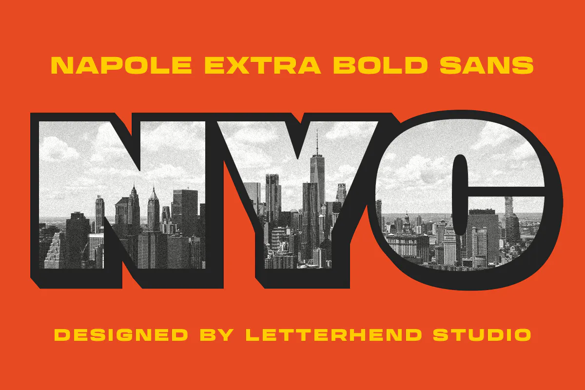 厚重大胆出色的英文无衬线字体 - Napole
