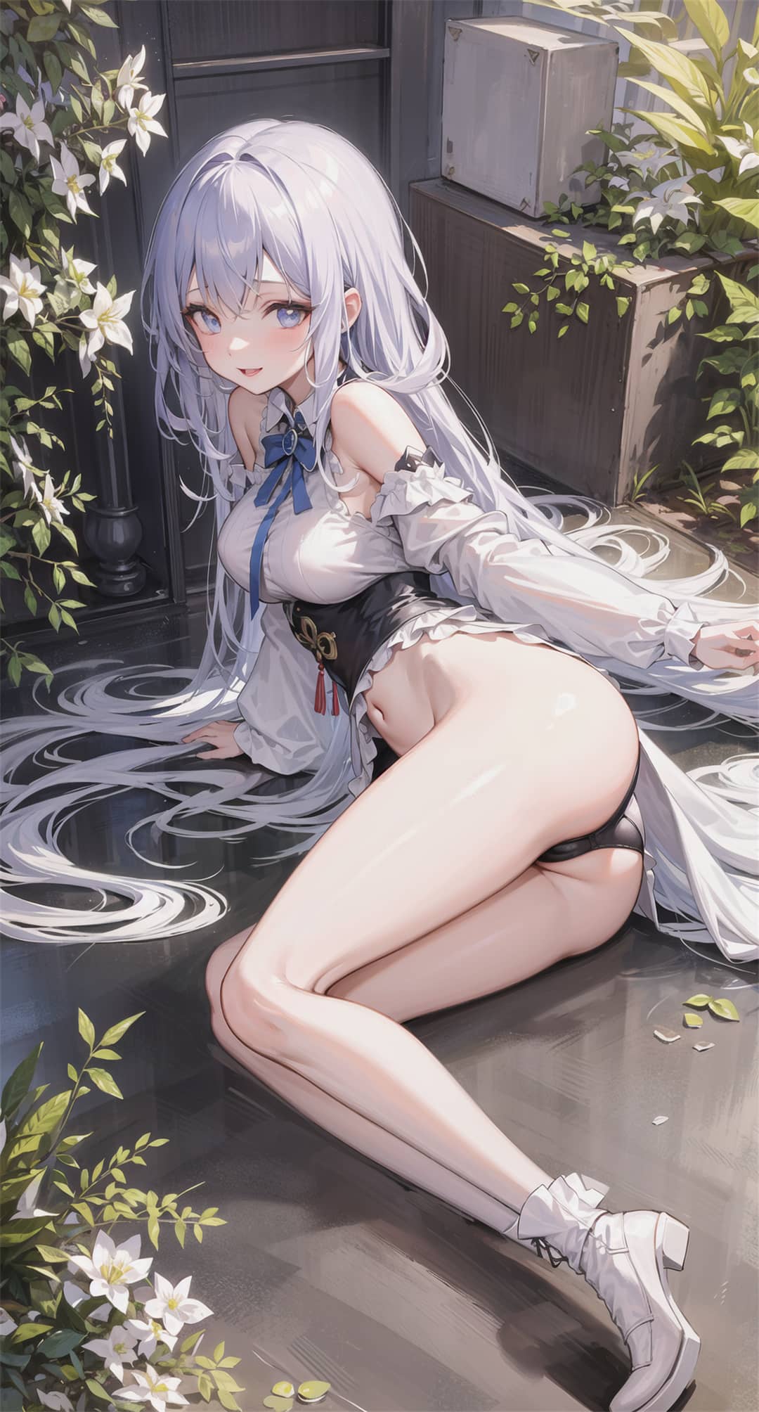 【P站画师】白色兽耳 神子AI绘画