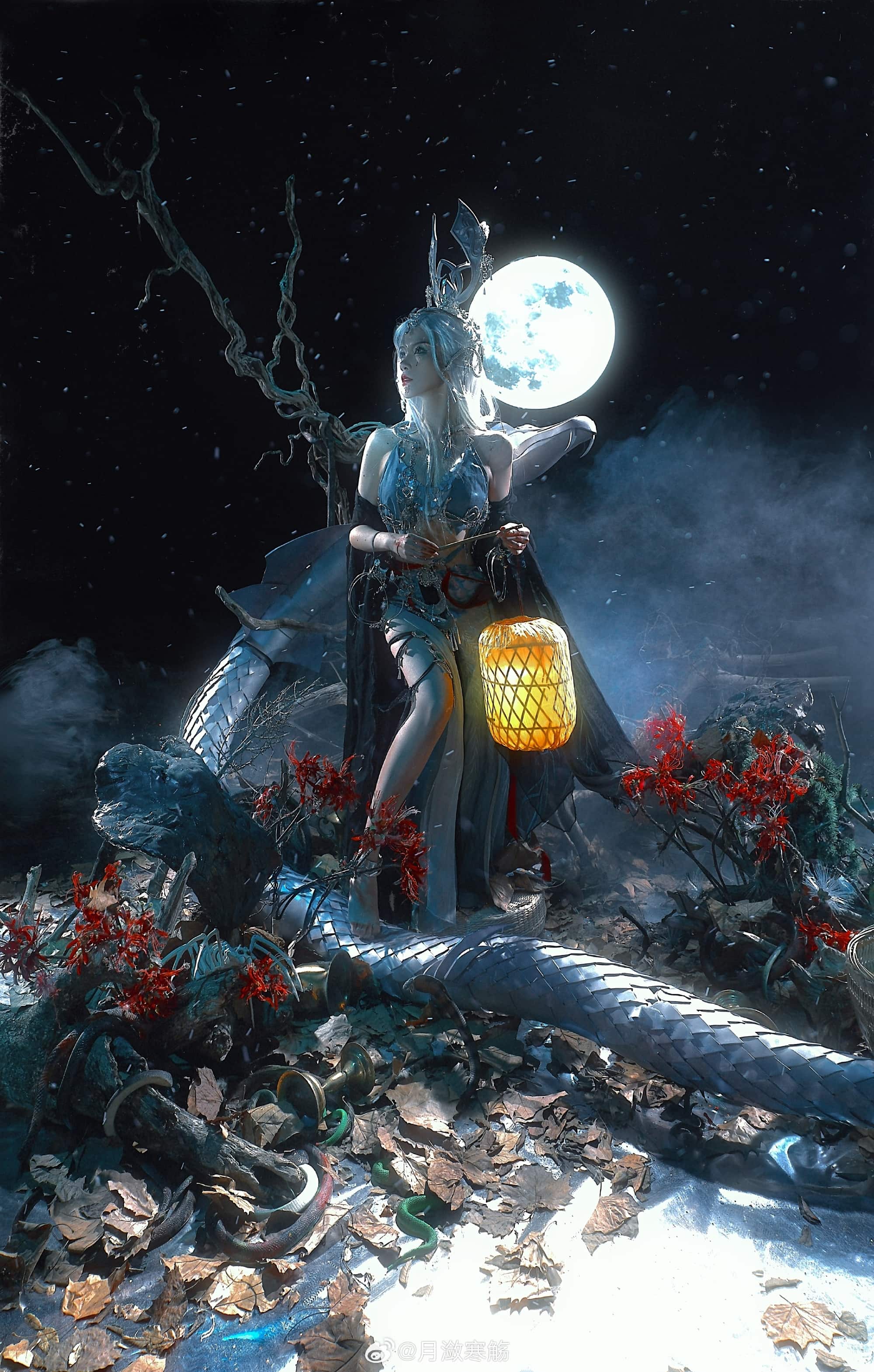 COSPLAY 逆水寒「山海志异」玄麟枕骸🐍 巴蛇cos@月潋寒觞