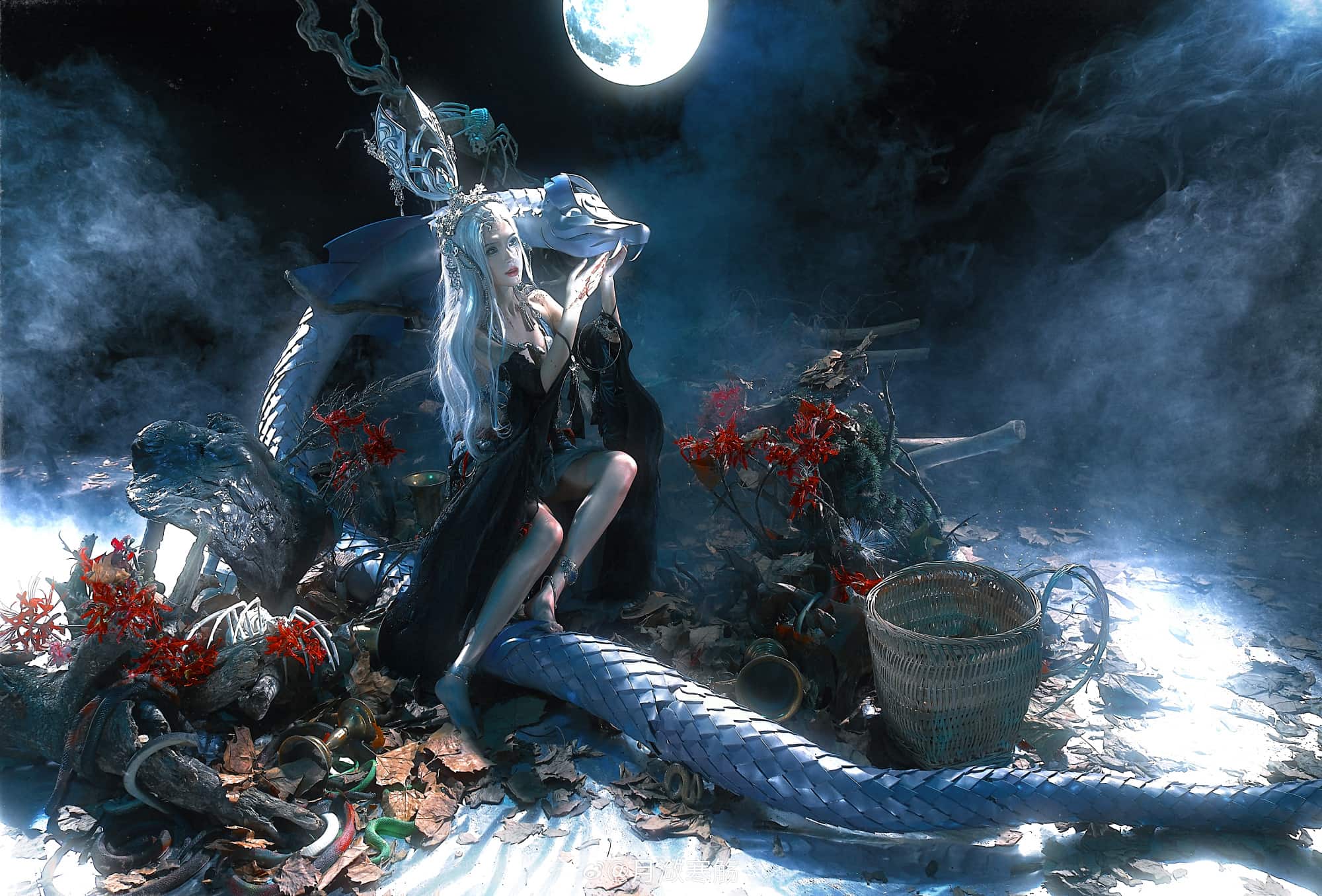 COSPLAY 逆水寒「山海志异」玄麟枕骸🐍 巴蛇cos@月潋寒觞