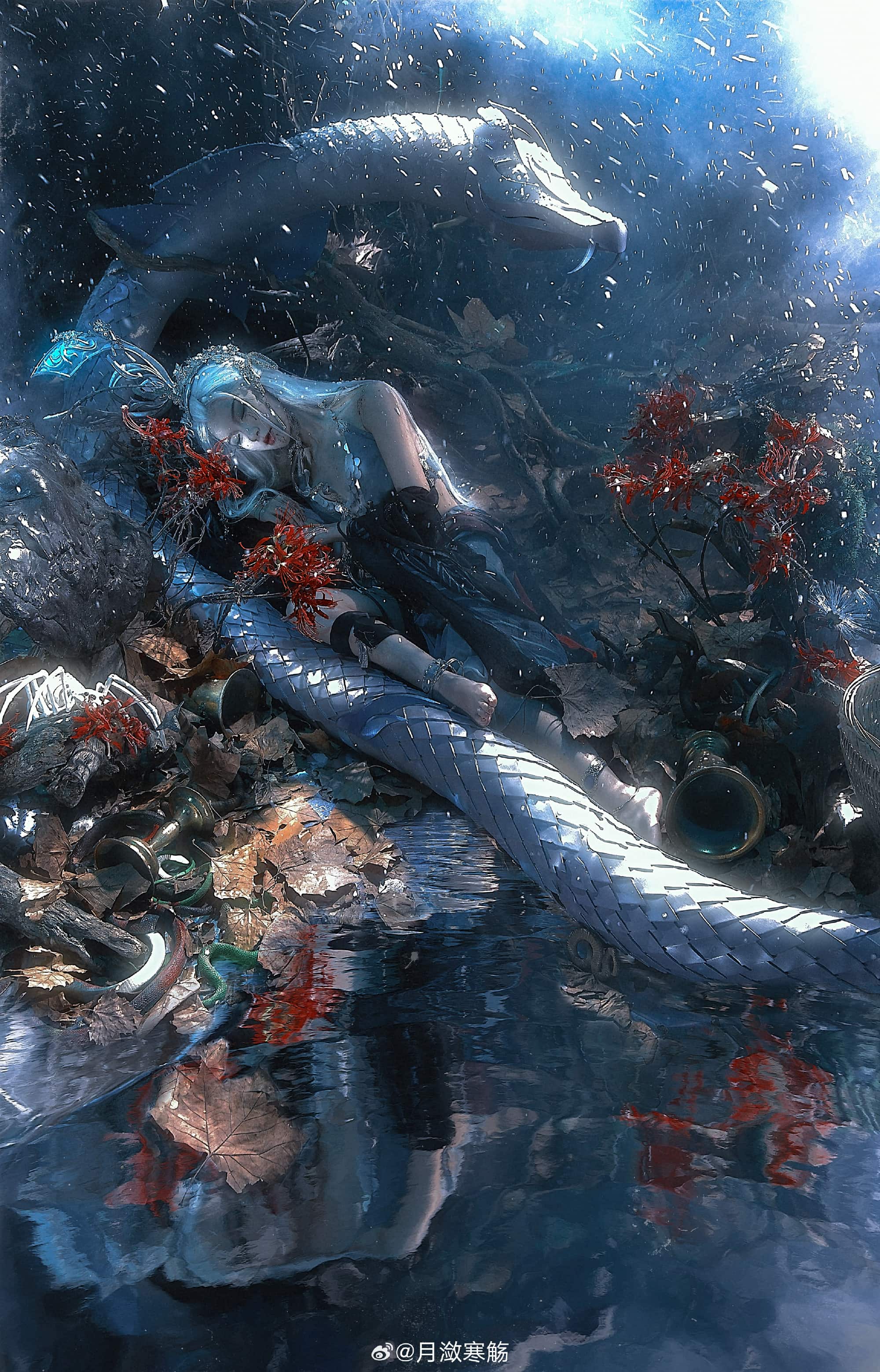 COSPLAY 逆水寒「山海志异」玄麟枕骸🐍 巴蛇cos@月潋寒觞