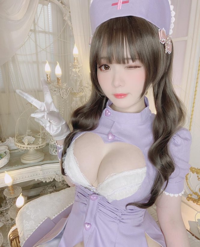 霜月shimo 紫护士COS