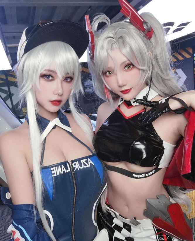 Momoko葵葵&瓜希酱 碧蓝航线 欧根赛车女郎
