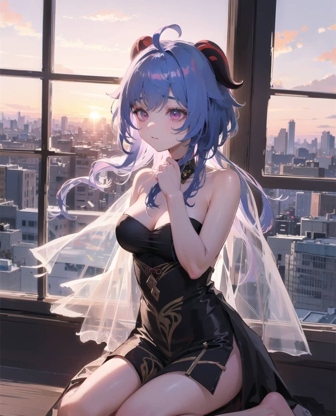 AI生成 原神 甘雨 露肩